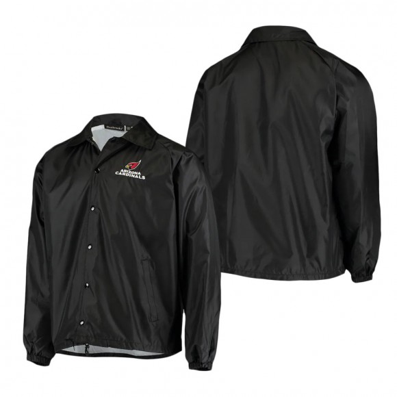 Arizona Cardinals Black Coaches Classic Raglan Full-Snap Windbreaker Jacket