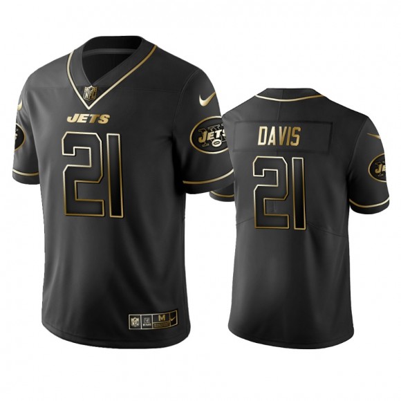 Jets Ashtyn Davis Black Golden Edition Vapor Limited Jersey