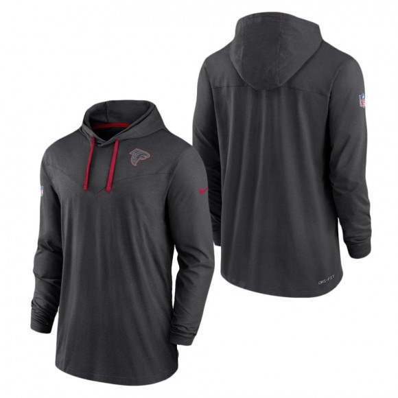 Men's Atlanta Falcons Black Sideline Pop Performance Pullover Long Sleeve Hoodie T-Shirt