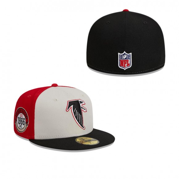 Atlanta Falcons Cream Black 2023 Sideline Historic 59FIFTY Fitted Hat