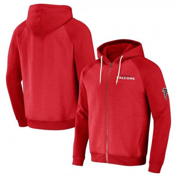 Atlanta Falcons NFL x Darius Rucker Raglan Full-Zip Hoodie Red