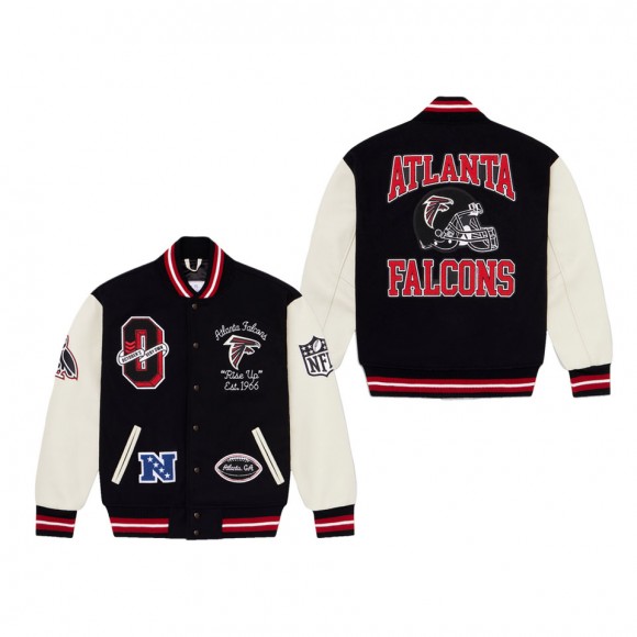 Atlanta Falcons OVO x NFL Black Full-Snap Varsity Jacket