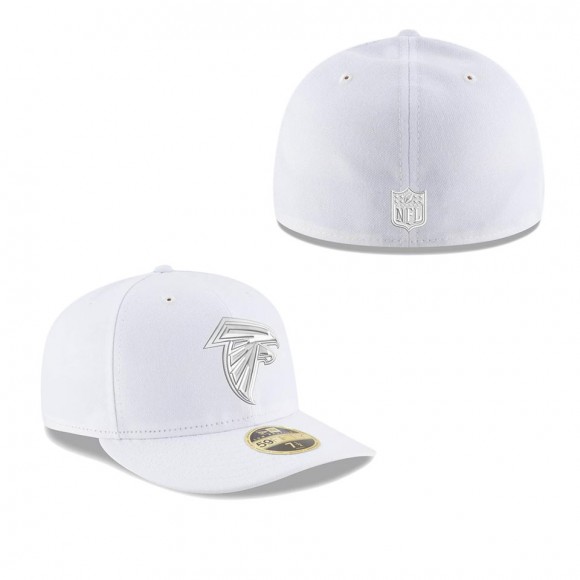 Atlanta Falcons White on White Low Profile Fitted Hat