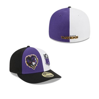 Baltimore Ravens Purple Black 2023 Sideline Low Profile 59FIFTY Fitted Hat