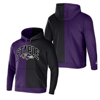 Men's Baltimore Ravens NFL x Staple Purple Split Logo Pullover Hoodie