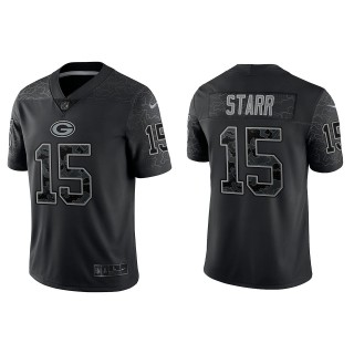 Bart Starr Green Bay Packers Black Reflective Limited Jersey