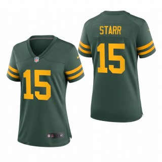 Women Packers Bart Starr Throwback Jersey Green Alternate Game