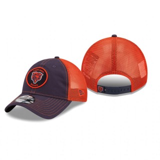 Chicago Bears Navy Orange Circle 9TWENTY Trucker Snapback Hat
