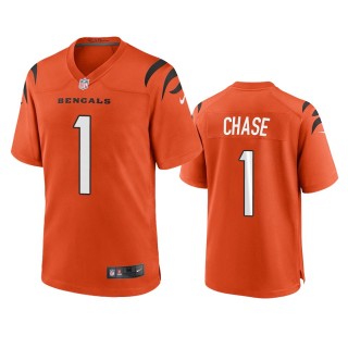 Cincinnati Bengals Ja'Marr Chase Orange 2021 NFL Draft Game Jersey