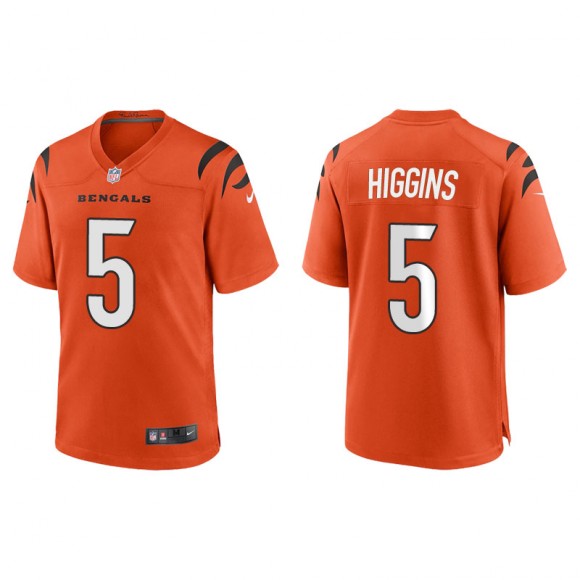 Men's Bengals Tee Higgins Orange Game Jersey