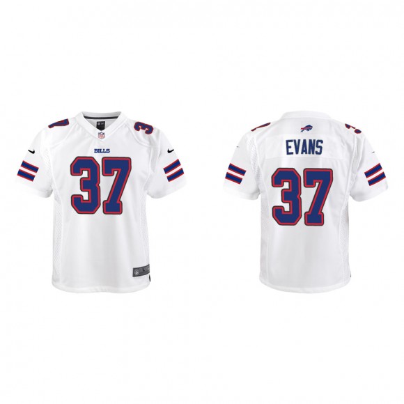 Youth Darrynton Evans Bills White Game Jersey