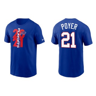 Men's Bills Jordan Poyer Royal 2021 NFL Playoffs T-Shirt
