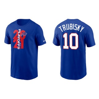 Men's Bills Mitchell Trubisky Royal 2021 NFL Playoffs T-Shirt