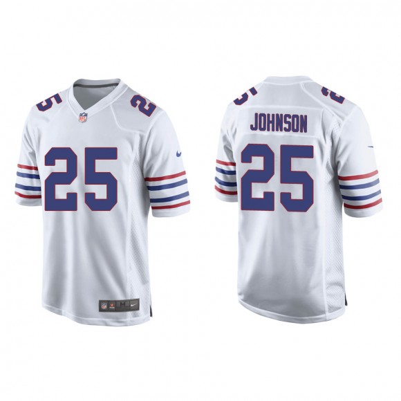 Ty Johnson Bills White Alternate Game Jersey