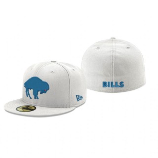 Buffalo Bills White Omaha Historic Logo 59FIFTY Fitted Hat