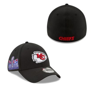 Chiefs Black Super Bowl LVIII Champions Side Patch 39THIRTY Flex Hat