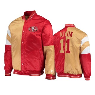 49ers Brandon Aiyuk Scarlet Gold Split Jacket