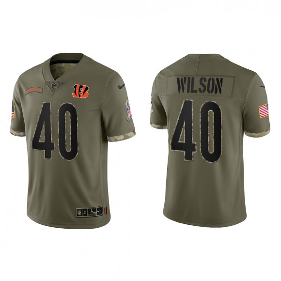 Brandon Wilson Cincinnati Bengals Olive 2022 Salute To Service Limited Jersey