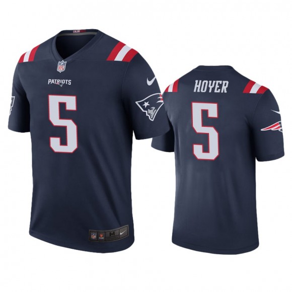 New England Patriots Brian Hoyer Navy Color Rush Legend Jersey