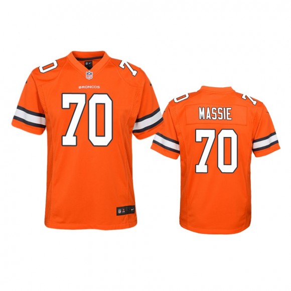 Denver Broncos Bobby Massie Orange Color Rush Game Jersey