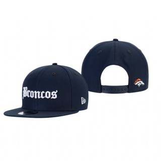Denver Broncos Navy Gothic Script 9FIFTY Adjustable Snapback Hat