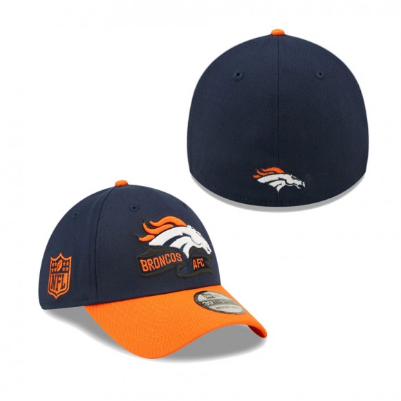 Men's Denver Broncos Navy SEC 2022 Sideline 39THIRTY Flex Hat