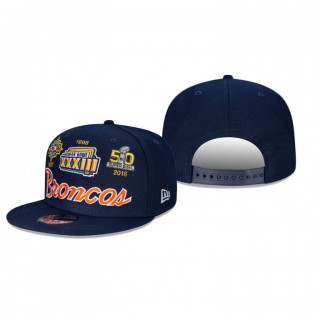 Denver Broncos Navy Super Bowl Retro Script 9FIFTY Hat