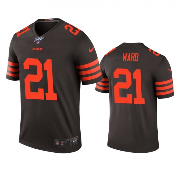 Cleveland Browns Denzel Ward Brown 100th Season Color Rush Legend Jersey