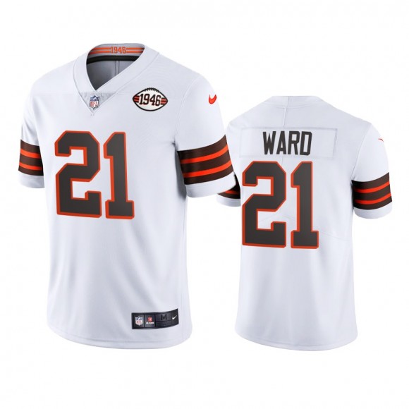 Cleveland Browns Denzel Ward White Vapor Limited 75th Anniversary Jersey