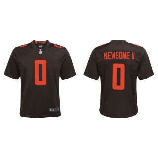 Youth Greg Newsome II Browns Brown Alternate Game Jersey