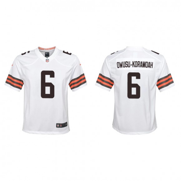 Youth Jeremiah Owusu-Koramoah Browns White Game Jersey