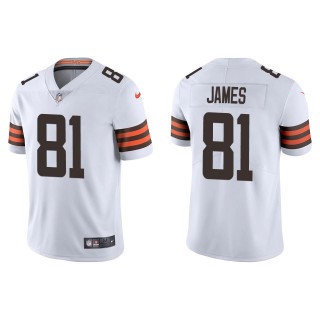 Men's Cleveland Browns Jesse James White Vapor Limited Jersey