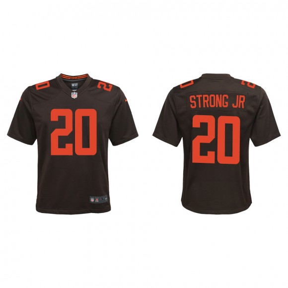 Youth Pierre Strong Jr. Browns Brown Alternate Game Jersey
