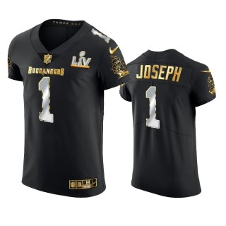 Greg Joseph Buccaneers Black Super Bowl LV Golden Elite Jersey
