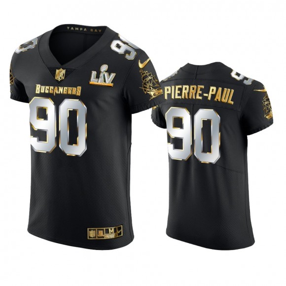 Jason Pierre-Paul Buccaneers Black Super Bowl LV Golden Elite Jersey
