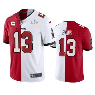 Tampa Bay Buccaneers Mike Evans Red White Super Bowl LV Split Jersey