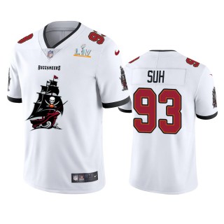 Tampa Bay Buccaneers Ndamukong Suh White Super Bowl LV Champions Team Logo Jersey