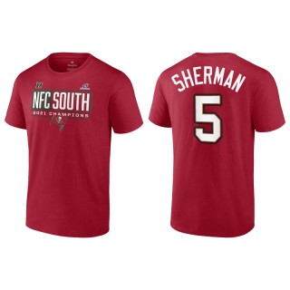 Men's Buccaneers Richard Sherman Red 2021 NFC South Division Champions Blocked Favorite T-Shirt