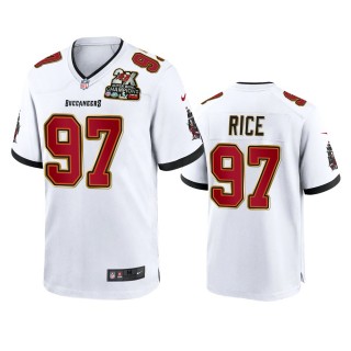 Tampa Bay Buccaneers Simeon Rice White 2X Super Bowl Champions Patch Game Jersey