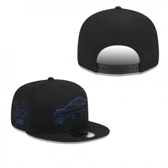 Buffalo Bills Black Goth Side Script 9FIFTY Snapback Hat