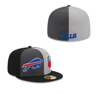 Buffalo Bills Gray Black 2023 Sideline 59FIFTY Fitted Hat
