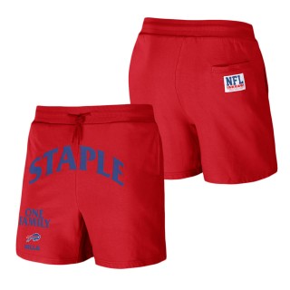 Men's Buffalo Bills NFL x Staple Red Throwback Vintage Wash Fleece Shorts