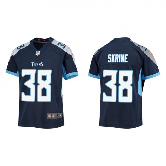 Buster Skrine Youth Tennessee Titans Navy Game Jersey
