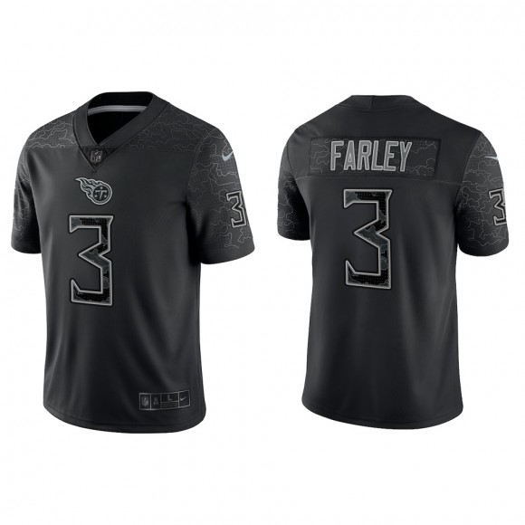 Caleb Farley Tennessee Titans Black Reflective Limited Jersey