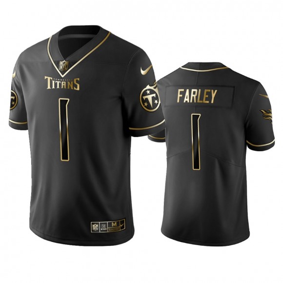 Caleb Farley Titans Black Golden Edition Vapor Limited Jersey