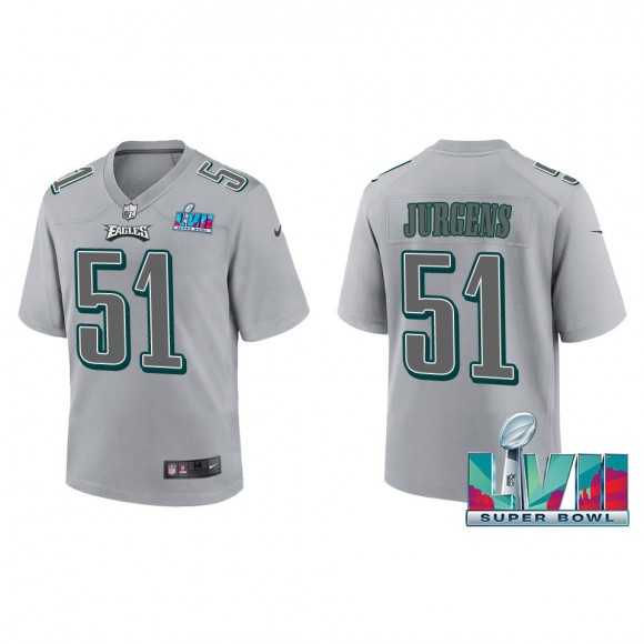 Cam Jurgens Youth Philadelphia Eagles Nike Gray Super Bowl LVII Patch Atmosphere Fashion Game Jersey