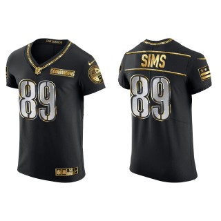 Men's Washington Commanders Cam Sims Black Golden Elite Jersey