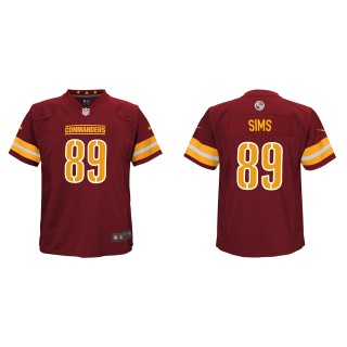Cam Sims Youth Washington Commanders Burgundy Game Jersey