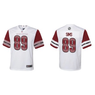 Cam Sims Youth Washington Commanders White Game Jersey