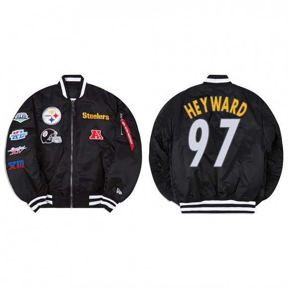 Cameron Heyward Alpha Industries X Pittsburgh Steelers MA-1 Bomber Black Jacket